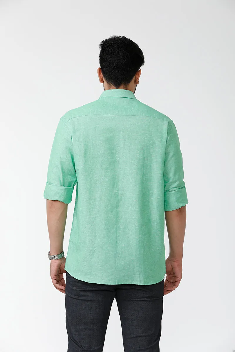 Linen Classic - Summer Green Formal Shirts for Mens | Uathayam