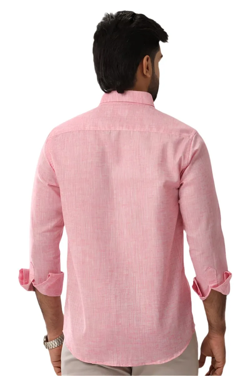 Linen Feel - Pink Formal Shirts For Men | Ariser