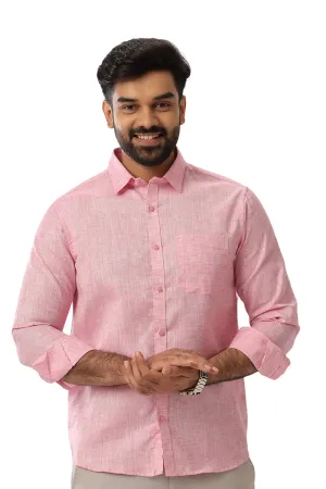 Linen Feel - Pink Formal Shirts For Men | Ariser