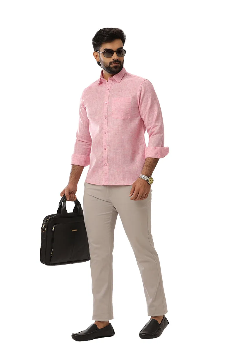 Linen Feel - Pink Formal Shirts For Men | Ariser