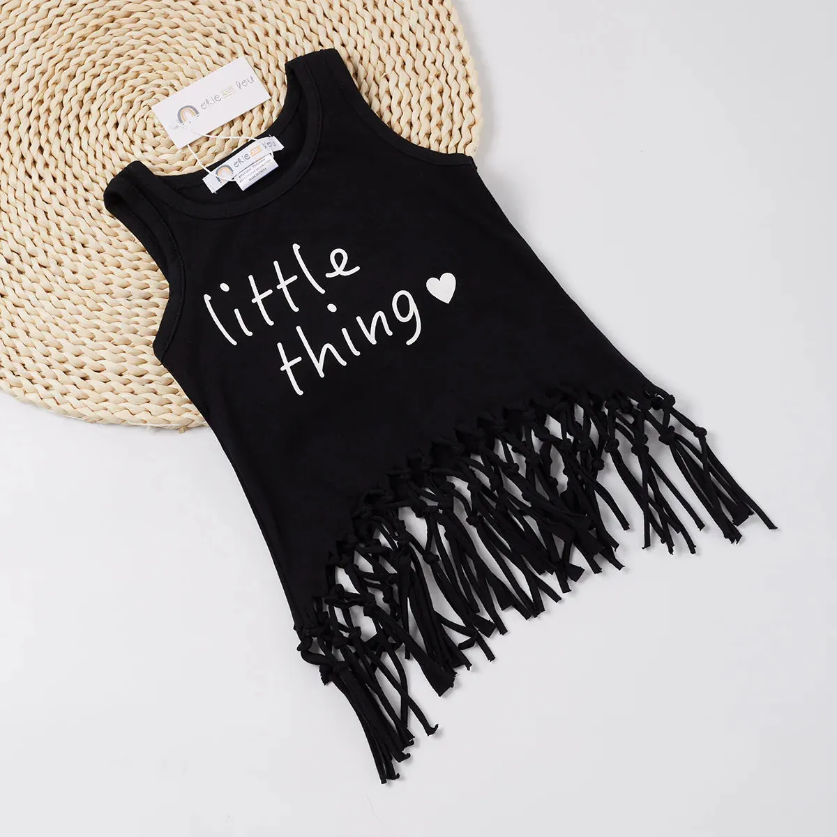 Little Thing- Mommy   Me Girl's fringe tank top