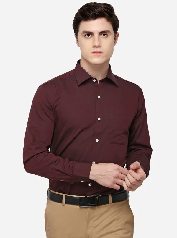 Maroon Solid Smart Fit Formal Shirt | JadeBlue