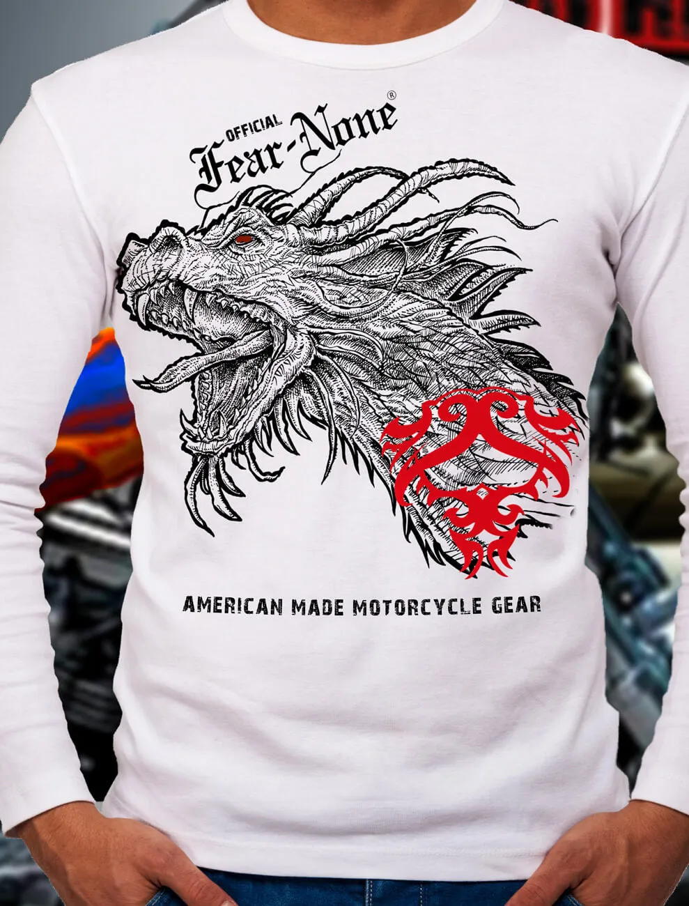 Men's Old School Dragon Long Sleeve