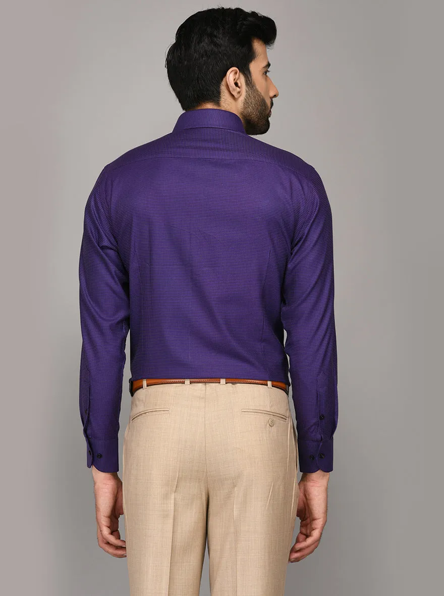 Metal Violet & Black Dobby Slim Fit Evening Wear Shirt