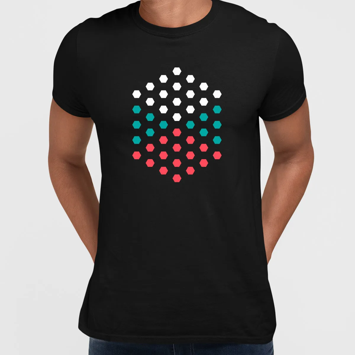 Modern Geometric Elements - Line Dots & Shapes Printed t-shirts Unisex Sample 03