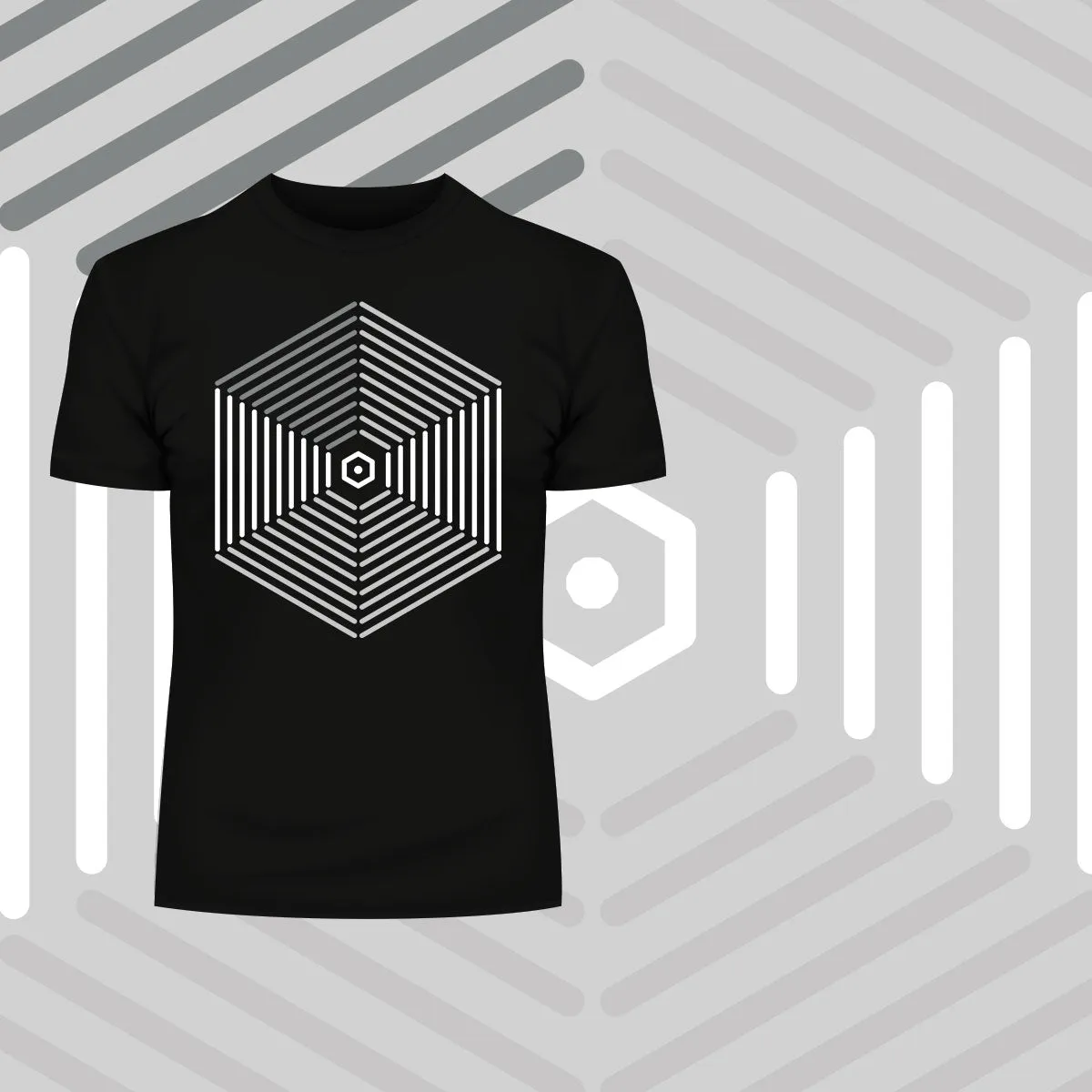 Modern Geometric Elements - Line Dots & Shapes Printed t-shirts Unisex Sample 05