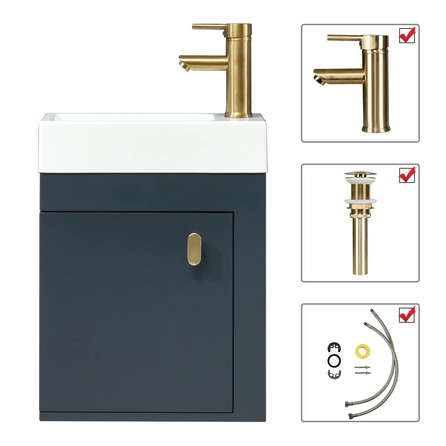 Modern Lavatory Wall-Mounted Vanity Set BV1002