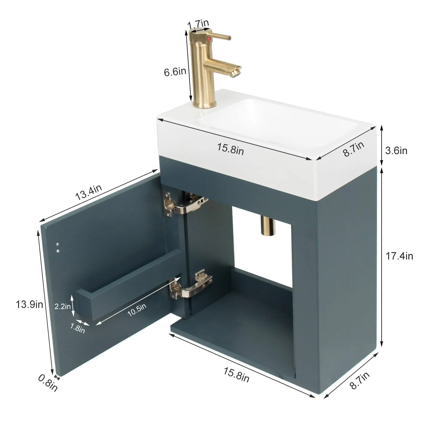 Modern Lavatory Wall-Mounted Vanity Set BV1002