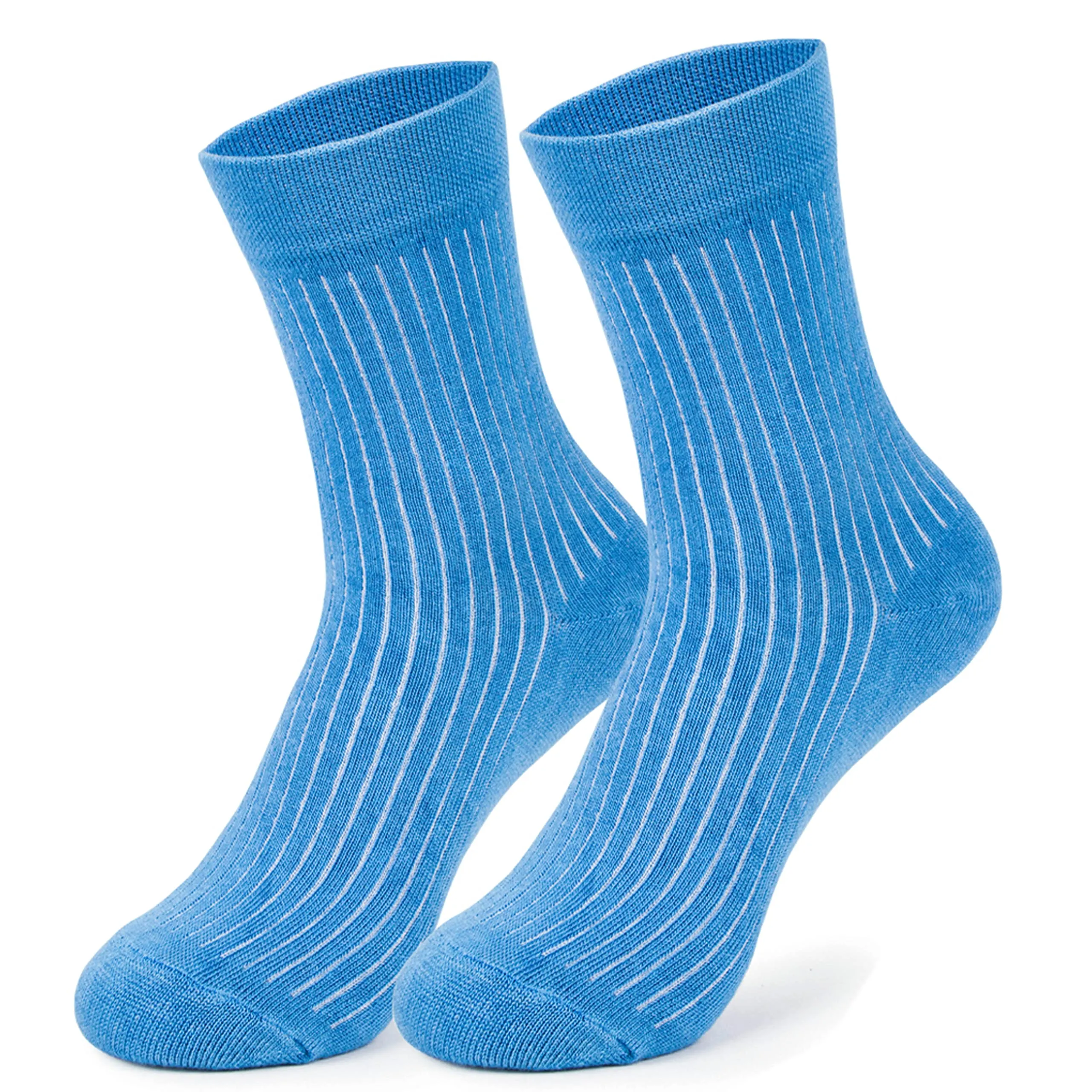 Mush Ultra-Soft, Odorless, Breathable Bamboo Calf Length Formal Socks (Navy Blue & Sky Blue, 4)