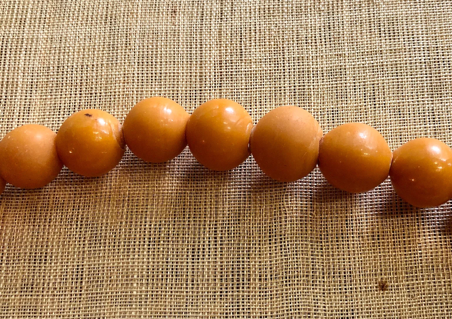 Mustard Yellow Glass Beads, 1800's