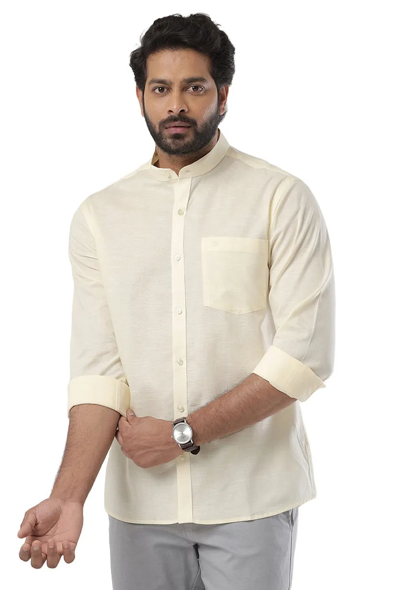 Neo - Light Yellow Formal Shirt For Men | Ariser