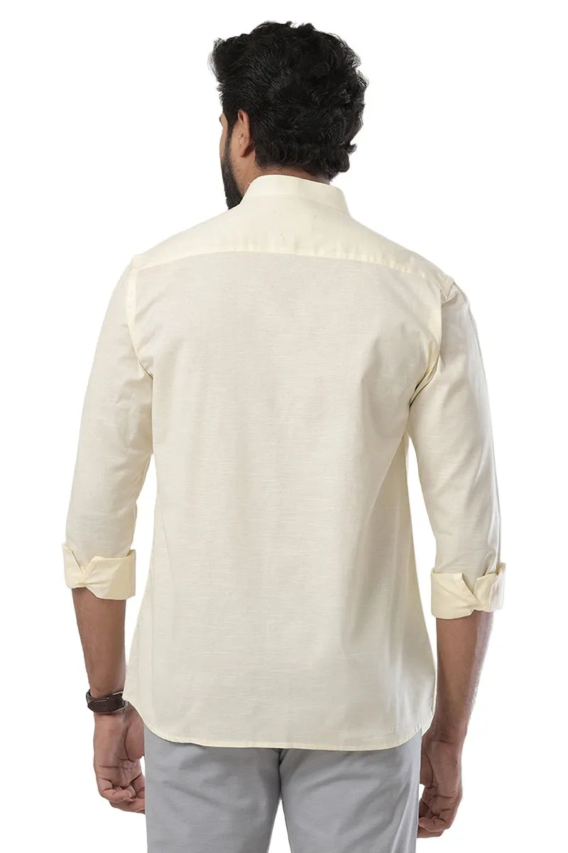 Neo - Light Yellow Formal Shirt For Men | Ariser