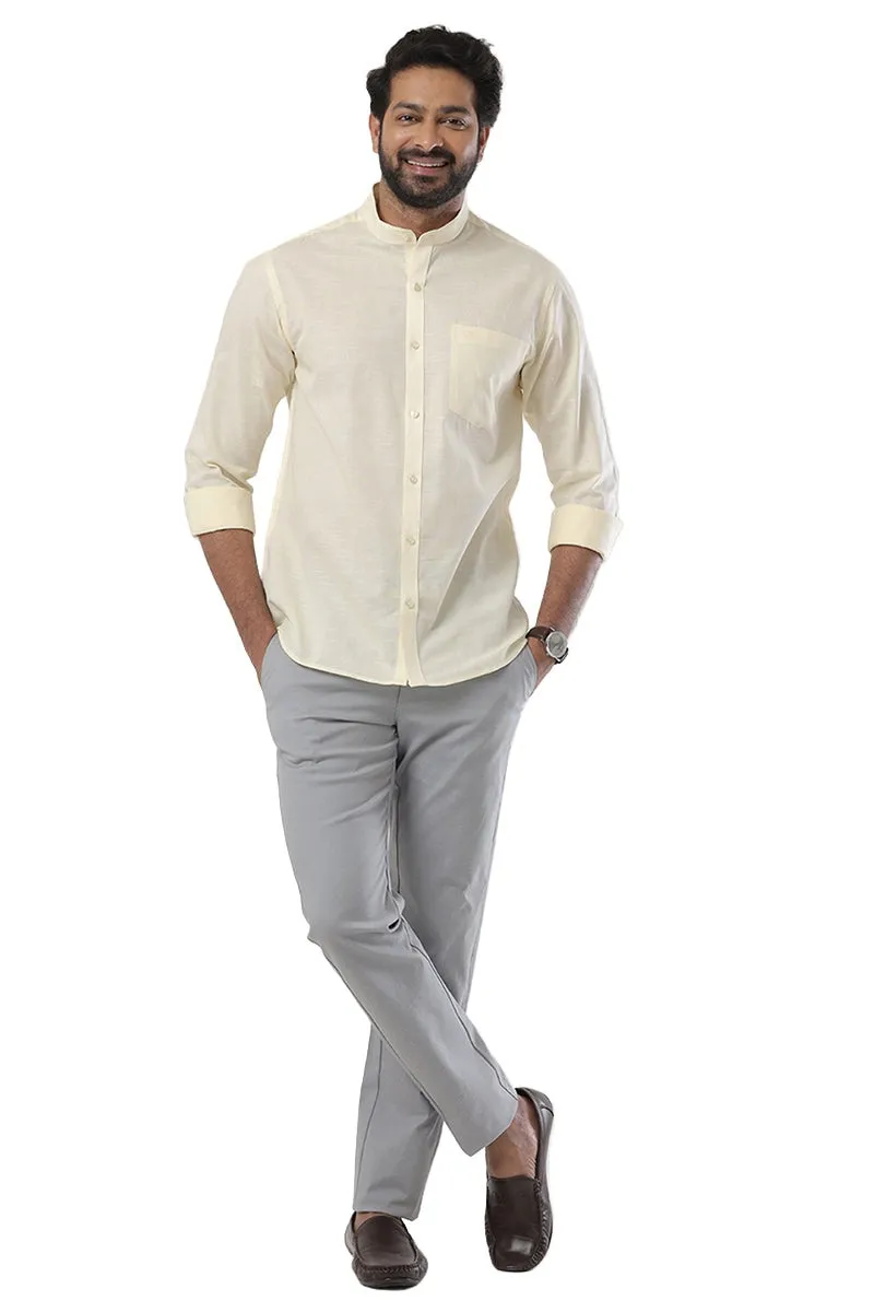 Neo - Light Yellow Formal Shirt For Men | Ariser