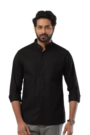 Neo - Pure Black Formal Shirt For Men | Ariser