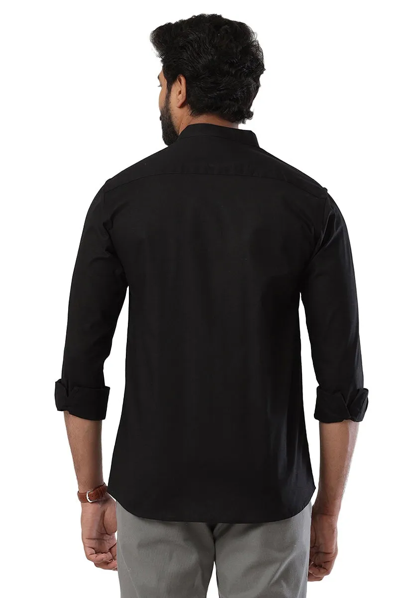 Neo - Pure Black Formal Shirt For Men | Ariser