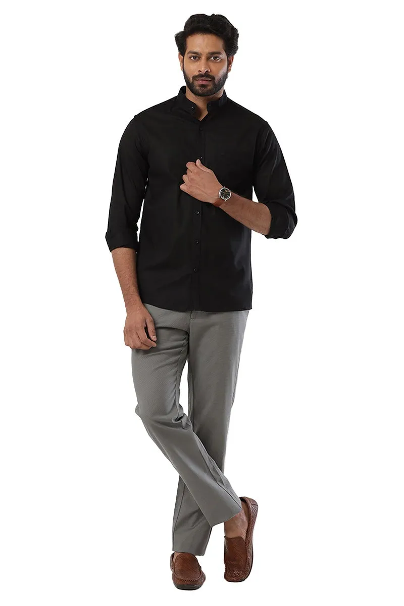 Neo - Pure Black Formal Shirt For Men | Ariser