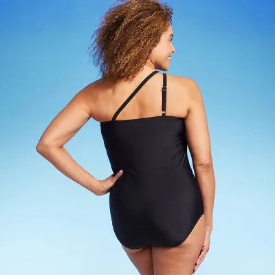 New - Lands' End Women's One Piece Swimwear Tummy Control Swimsuit UPF 50, Black XS