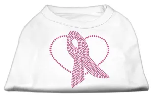 Pink Ribbon Rhinestone Shirts White L (14)