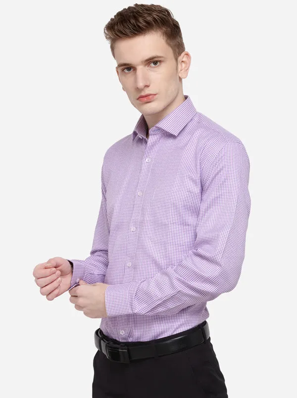 Purple Dobby Regular Fit Formal Shirt | JadeBlue