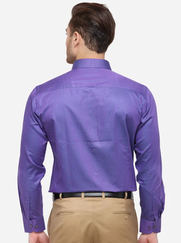 Purple Dobby Slim Fit Formal Shirt | Metal