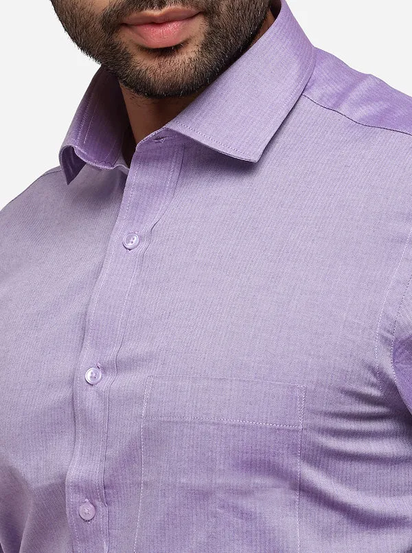 Purple Solid Regular Fit Formal Shirt | Greenfibre