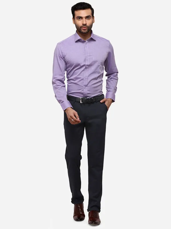 Purple Solid Regular Fit Formal Shirt | Greenfibre