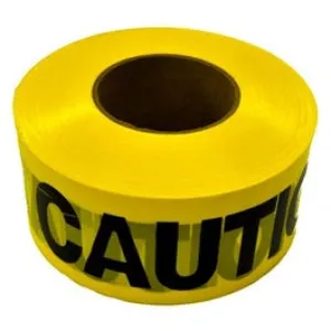 "Caution" Tape, Yellow, Waterproof, 1,000-Ft.