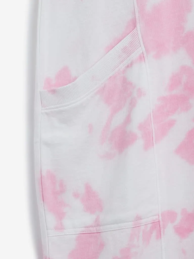 Sassy Soda Curves Pink Tie-Dye T-Shirt Dress