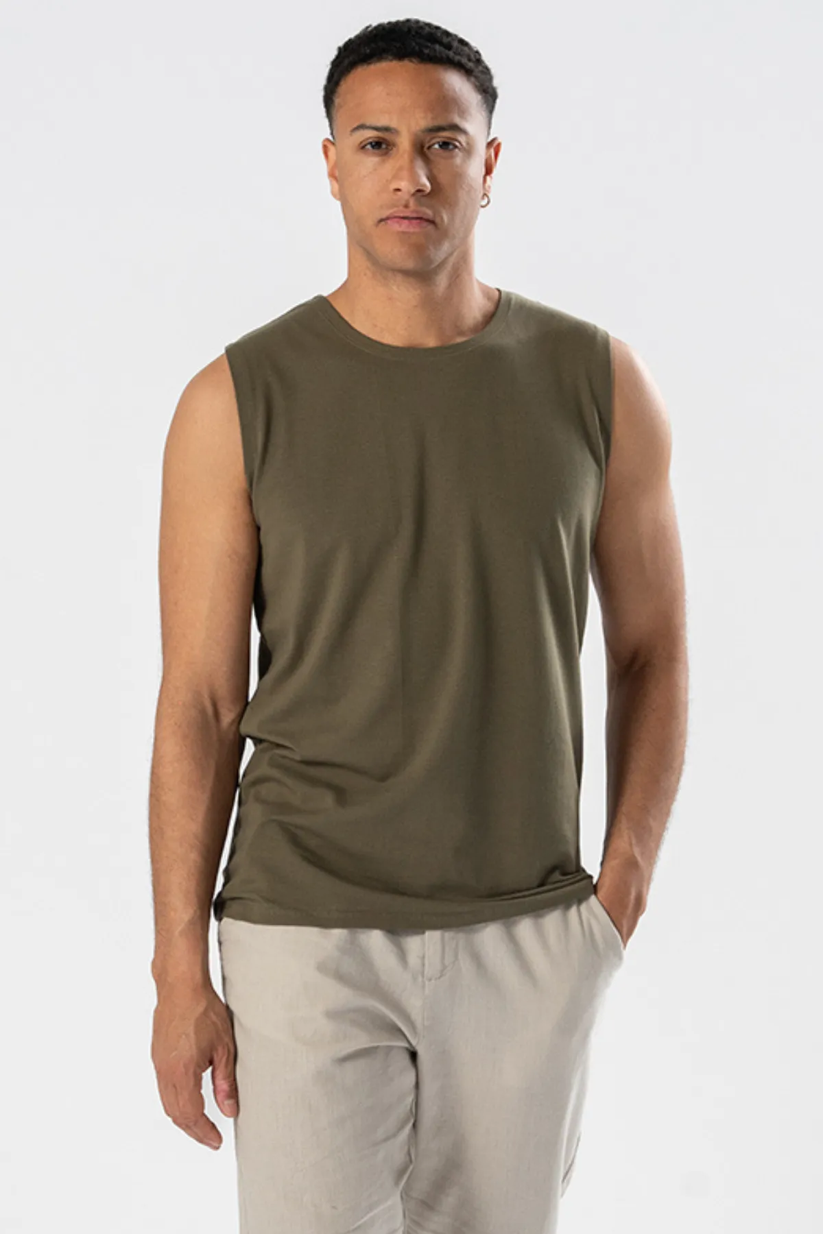 Sleeveless Tee - Olive