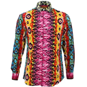 Slim Fit Long Sleeve Shirt - Psychedelic Snakeskin