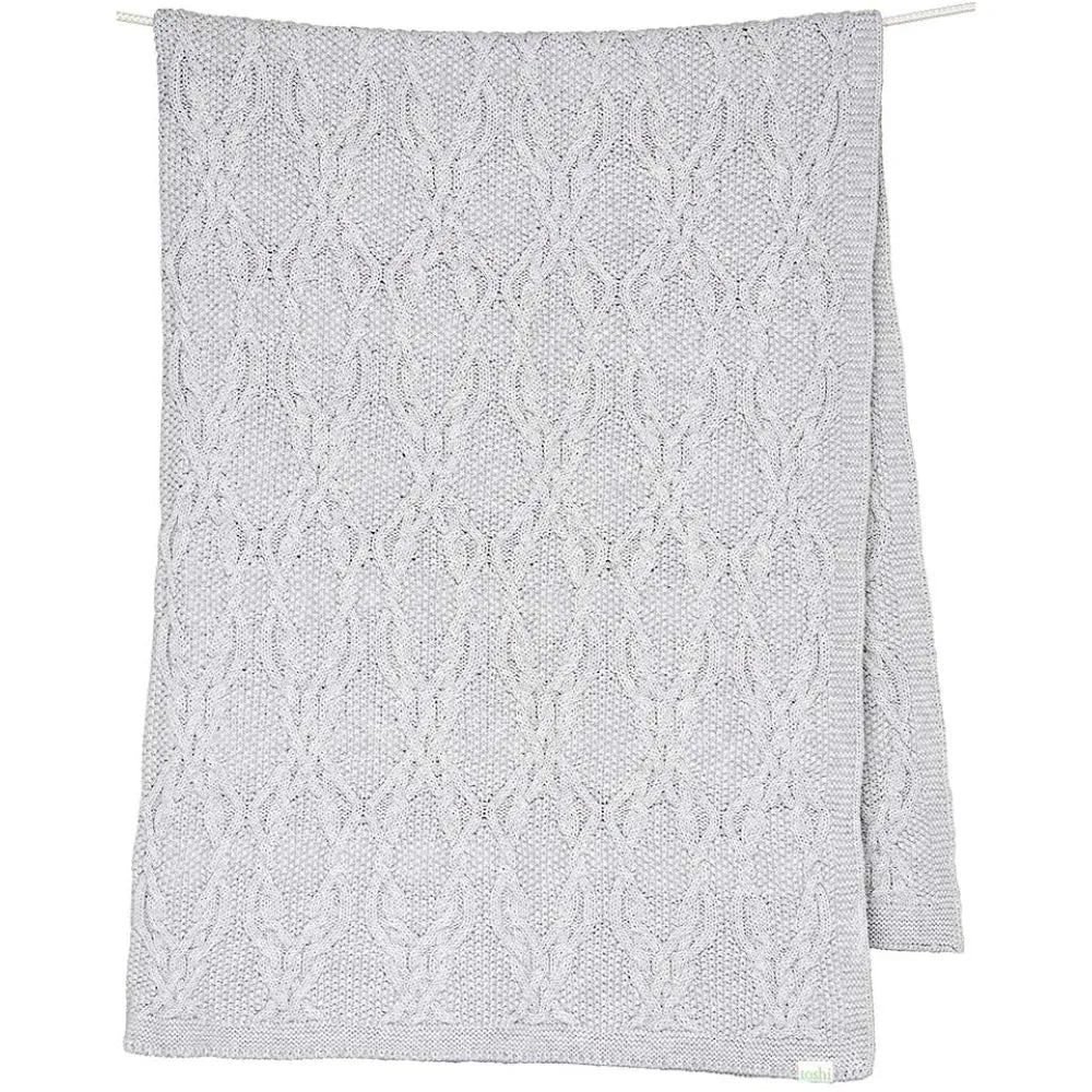 Toshi Organic Knit Blanket Bowie Pebble