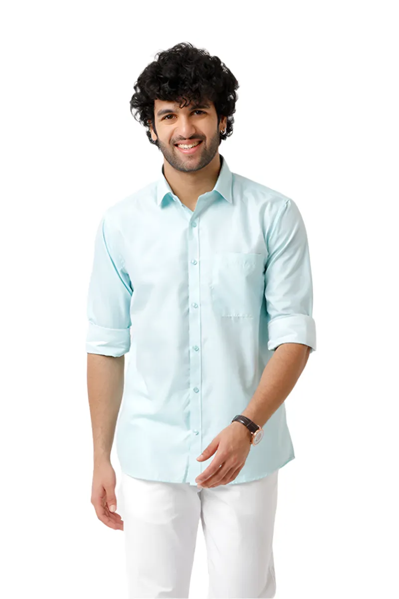 Tuscany - Teal Green Formal Shirts for Men | Ariser