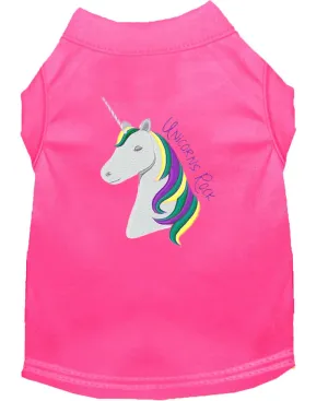 Unicorns Rock Embroidered Dog Shirt Bright Pink Sm (10)