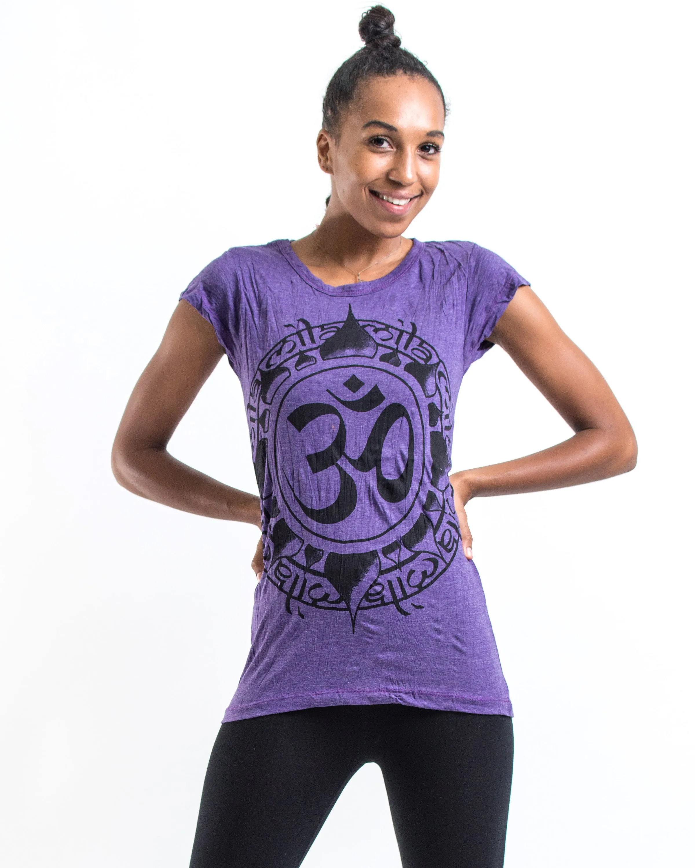 Womens Infinitee Om T-Shirt in Purple