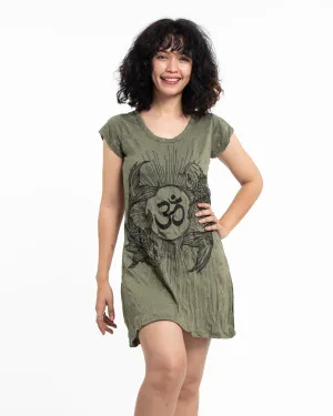 Womens Om and Koi Fish Dress in Green