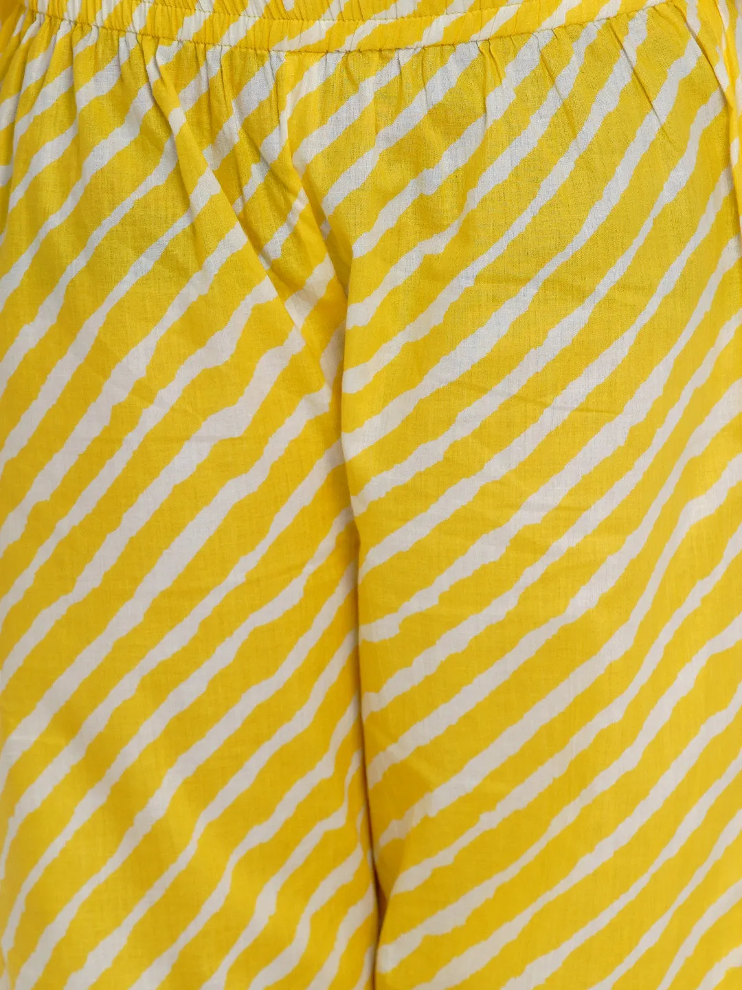 Yellow Bandhej Kurta & Palazzo