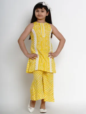 Yellow Bandhej Kurta & Palazzo