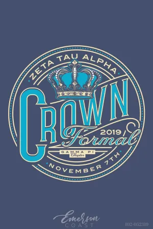 Zeta Tau Alpha Crown Formal T-shirt